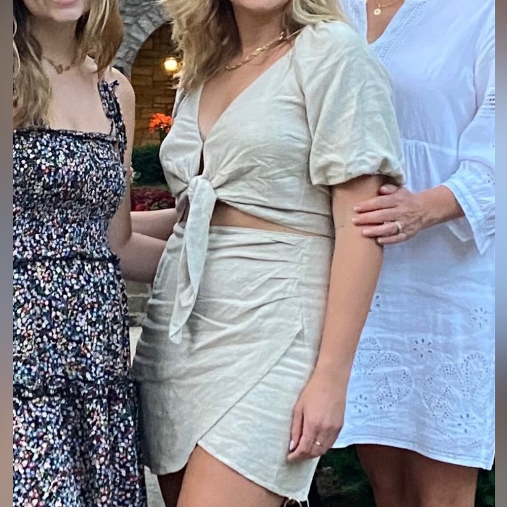 Abercrombie & Fitch Linen Top and Skirt Two Piece Set